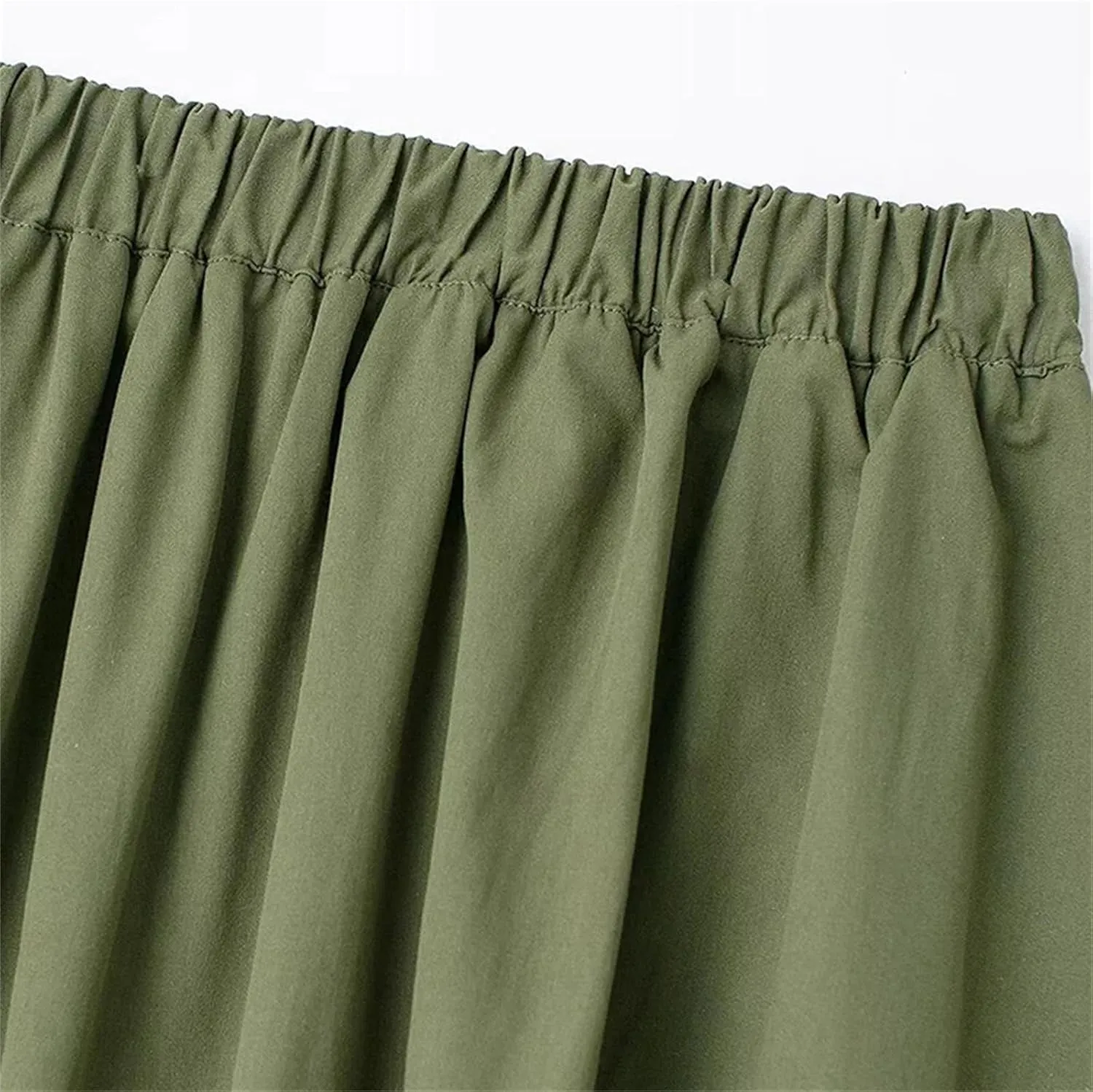 Women Fashion Pleated Front Slit Midi Skirt, Vintage Mid Waist A-Line for Chic Ladies