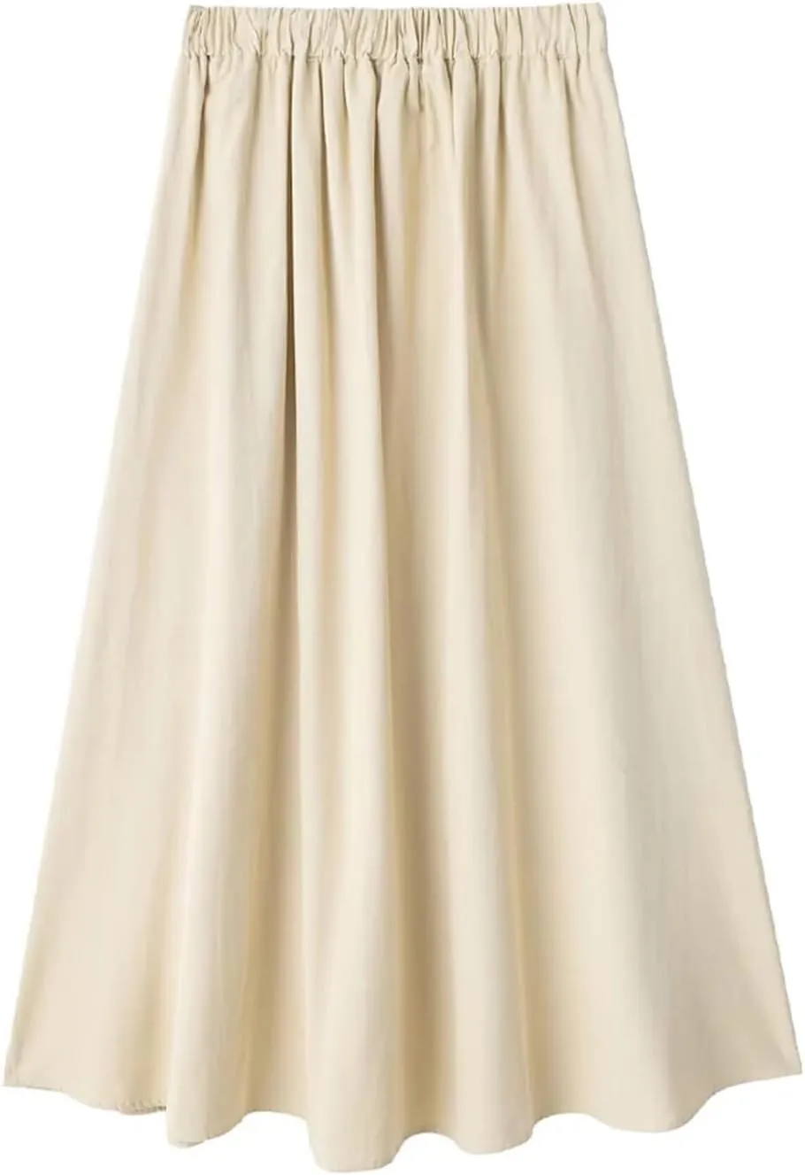 Women Fashion Pleated Front Slit Midi Skirt, Vintage Mid Waist A-Line for Chic Ladies