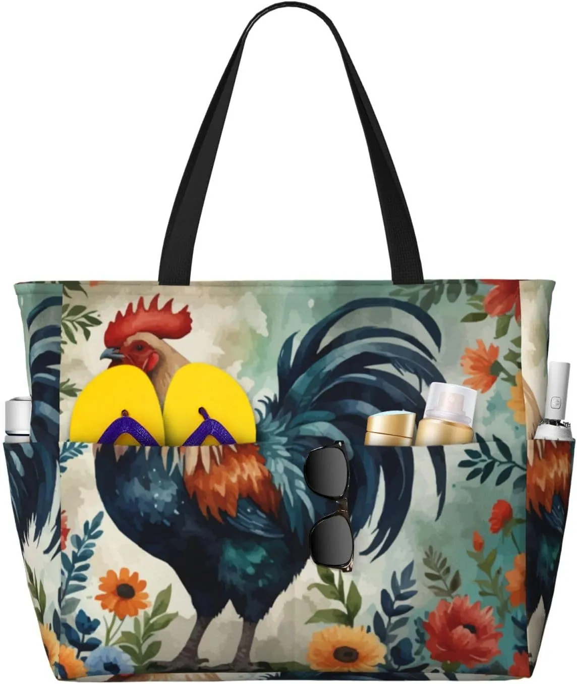 Women Large Beach Bag Travel Weekender Foldable Tote Bag for Pool Beach Vacation Gym