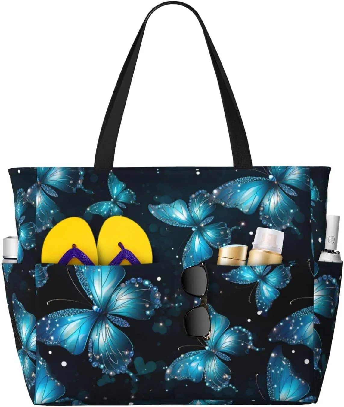 Women Large Beach Bag Travel Weekender Foldable Tote Bag for Pool Beach Vacation Gym