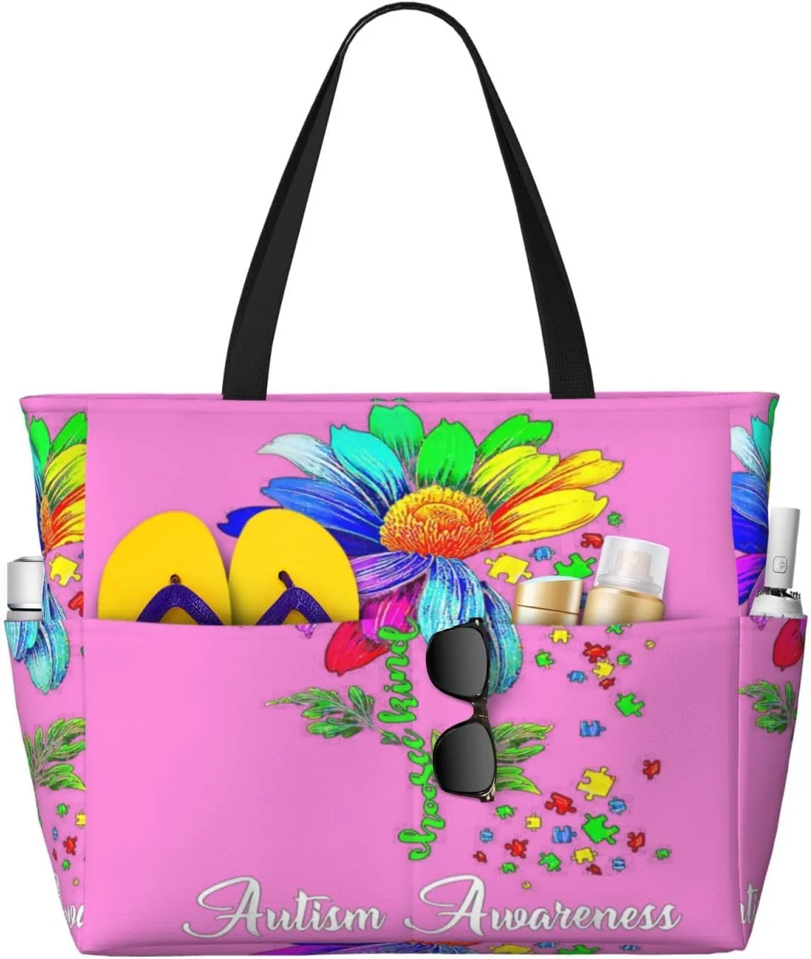 Women Large Beach Bag Travel Weekender Foldable Tote Bag for Pool Beach Vacation Gym