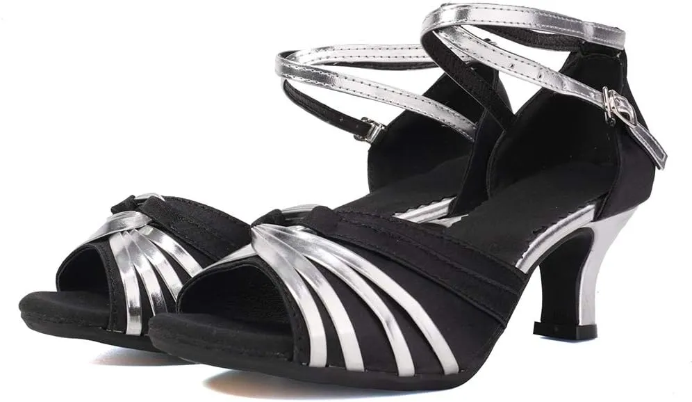 Women Latin Dance Shoes Ballroom Dance Shoes with Open Toe, Model DY-08