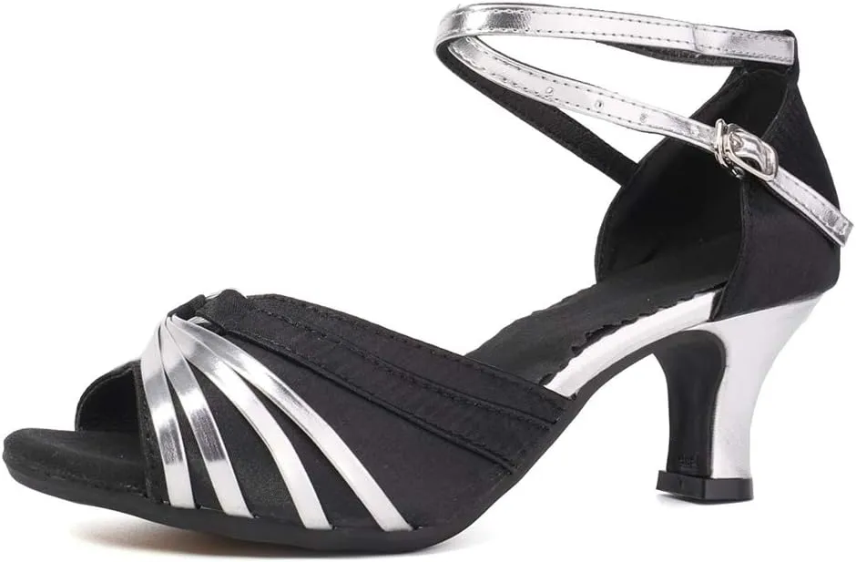 Women Latin Dance Shoes Ballroom Dance Shoes with Open Toe, Model DY-08