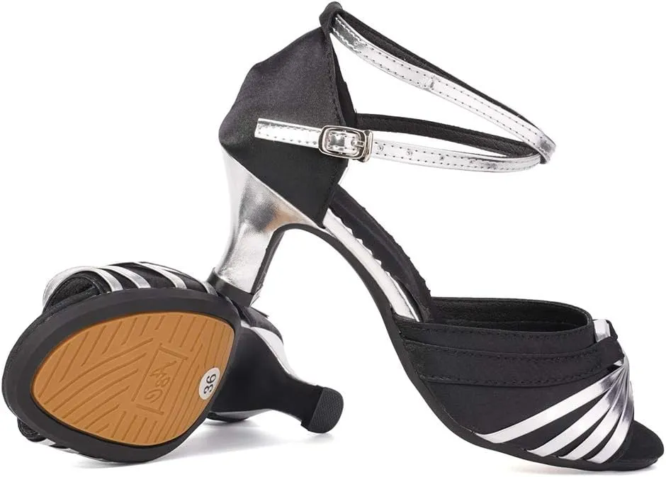 Women Latin Dance Shoes Ballroom Dance Shoes with Open Toe, Model DY-08