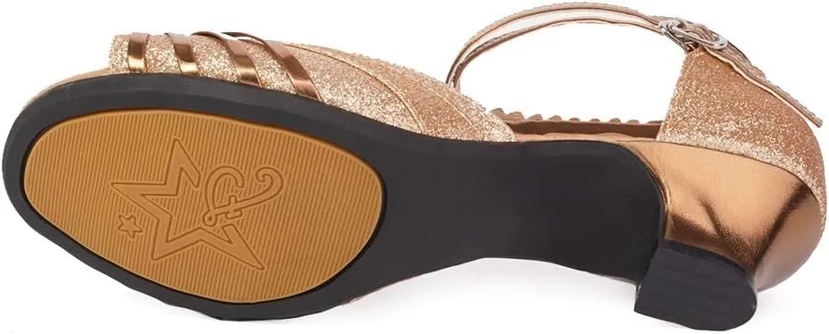 Women Latin Dance Shoes Ballroom Dance Shoes with Open Toe, Model DY-08