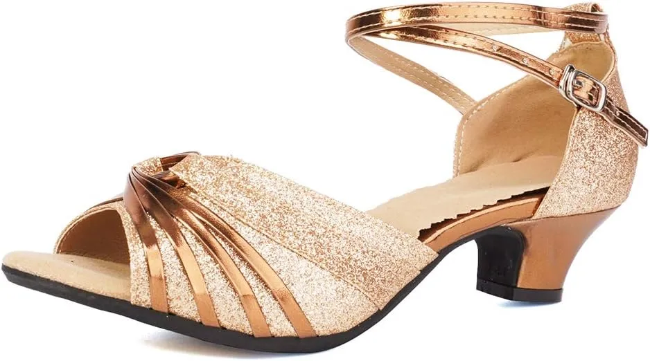 Women Latin Dance Shoes Ballroom Dance Shoes with Open Toe, Model DY-08