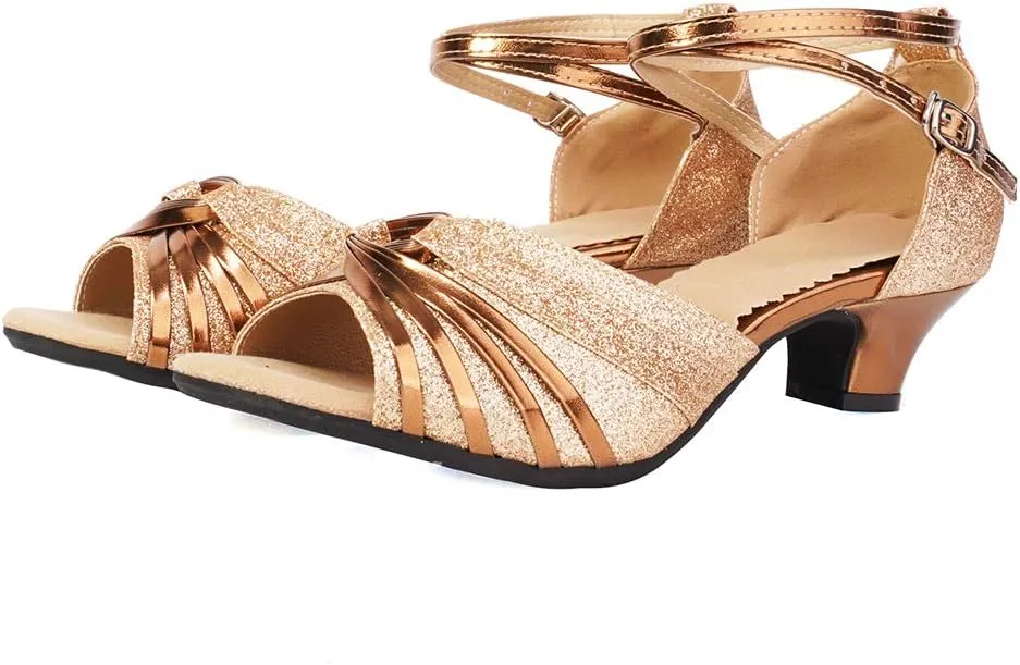 Women Latin Dance Shoes Ballroom Dance Shoes with Open Toe, Model DY-08