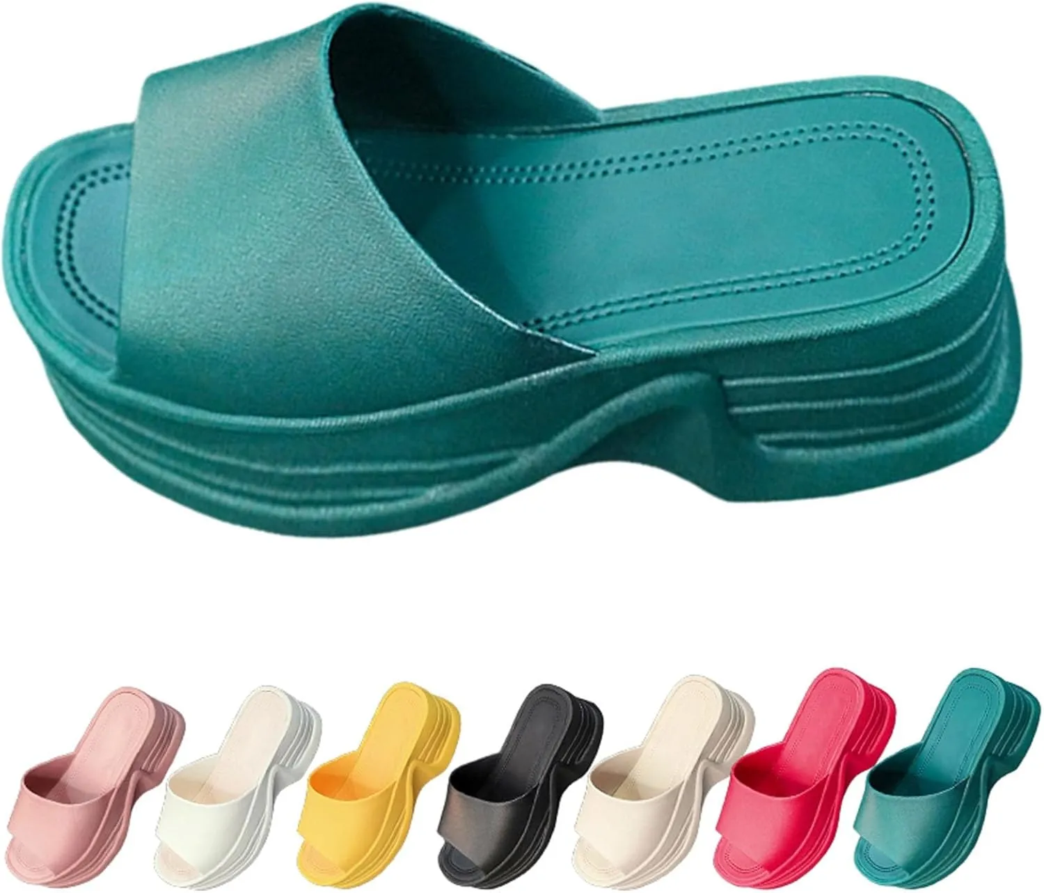 Women Platform Sandals Comfortable Open Toe Wedge Sandals Slip On Platform Slides for Women Summer Casual Beach Shoes