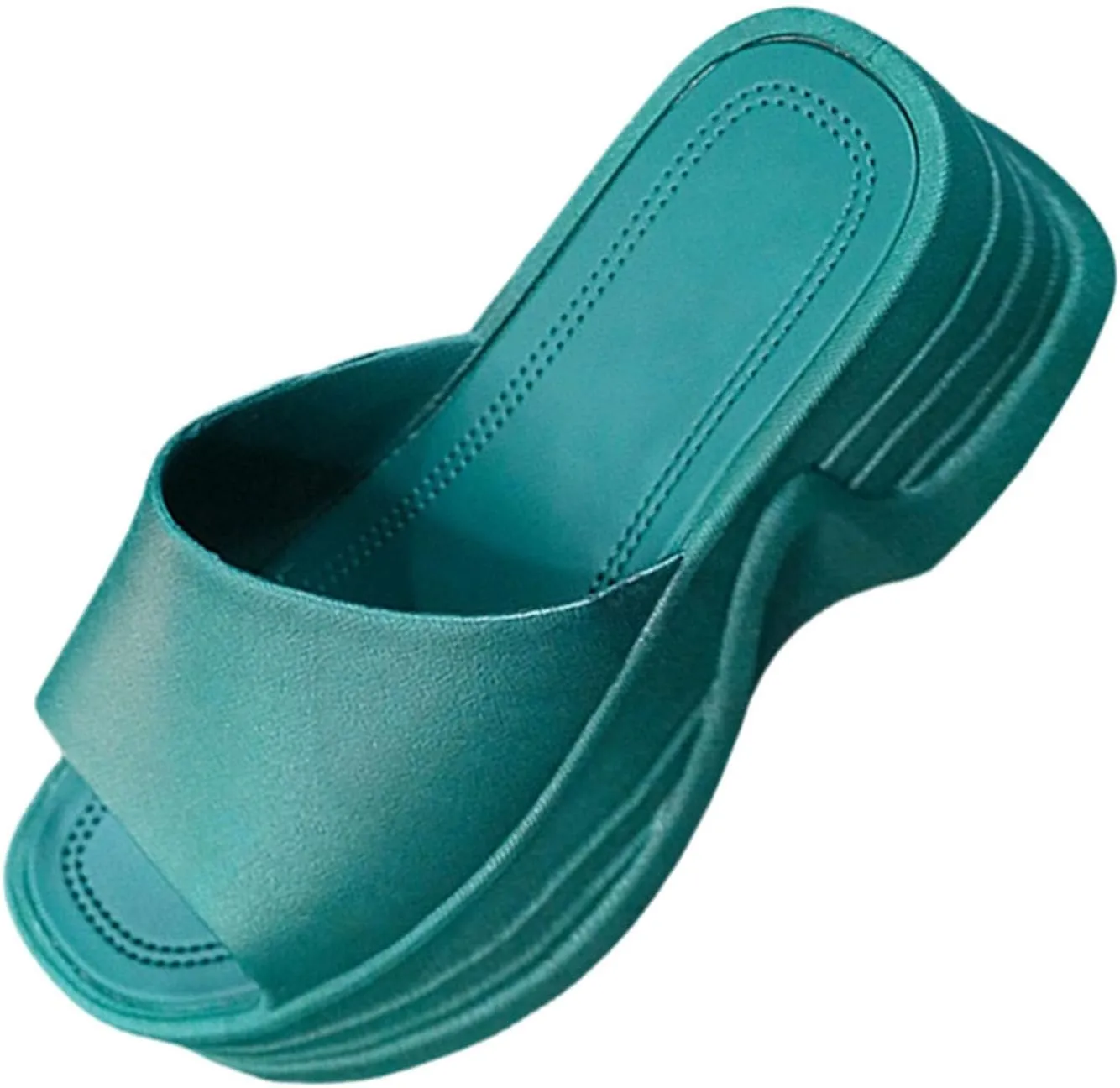 Women Platform Sandals Comfortable Open Toe Wedge Sandals Slip On Platform Slides for Women Summer Casual Beach Shoes