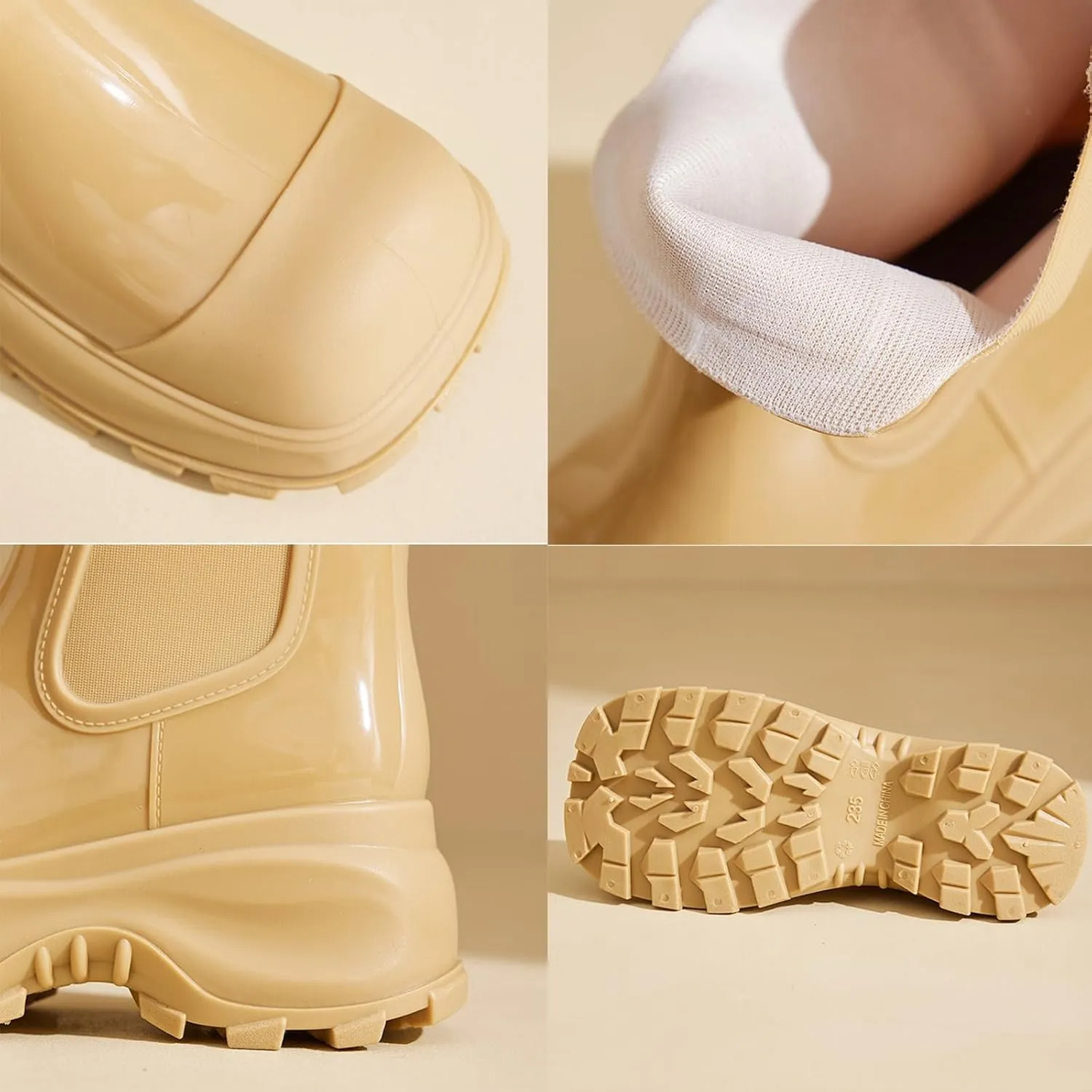 Women Rain Boots Waterproof Rubber Boots Garden Boots Platform Ankle Water Boots Anti-Slip Fishing Boots for Outdoor