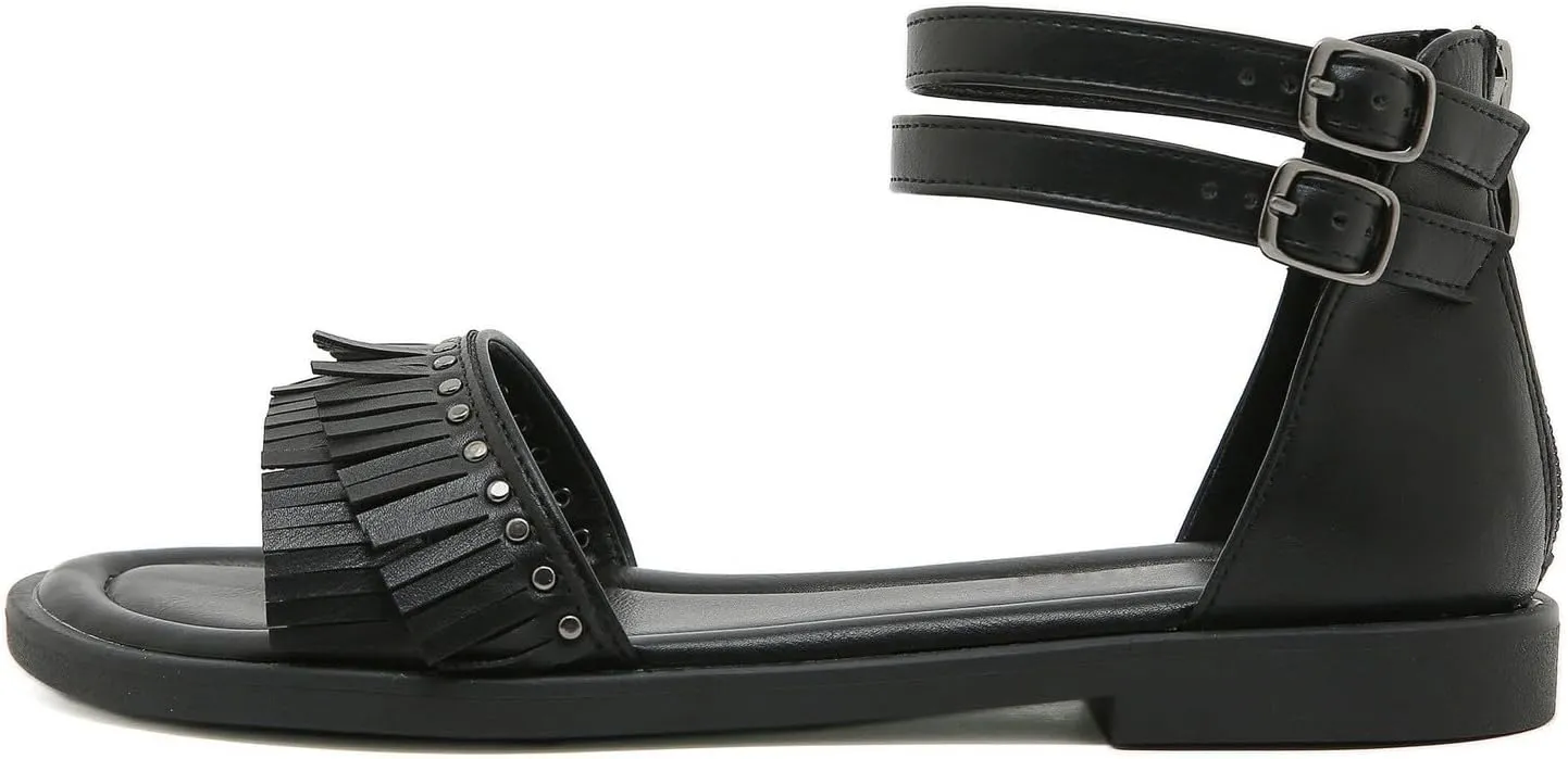 Women Strappy Flat Sandals Comfortable Flip Flop Open Toe Sandal Ankle Strap Casual Dressy Sandals Summer Beach Shoes