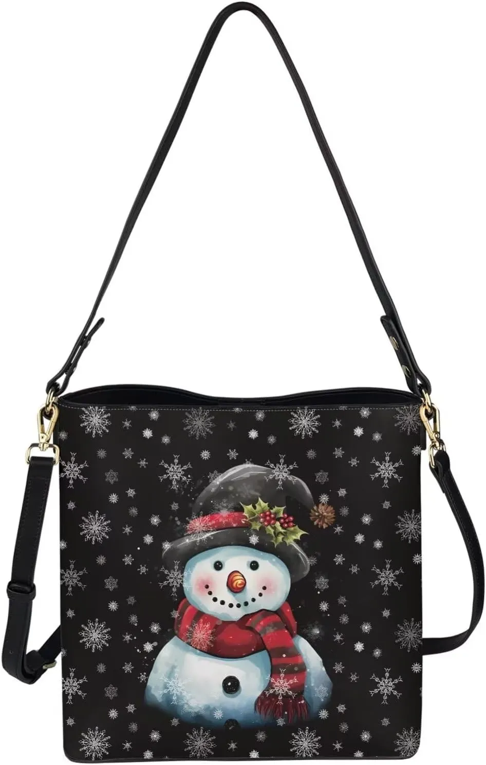 WomenLeather Bucket Bags Medium Universal Large Shoulder Tote Handbag with 2 Straps