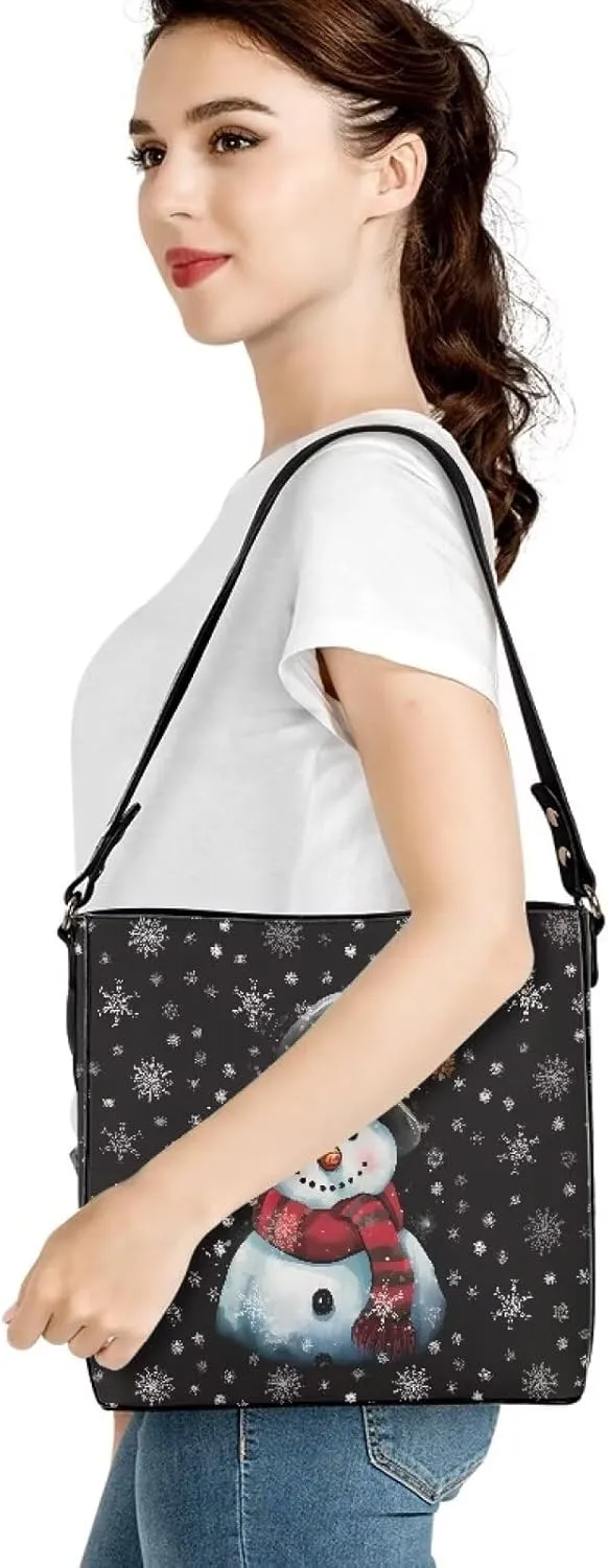 WomenLeather Bucket Bags Medium Universal Large Shoulder Tote Handbag with 2 Straps