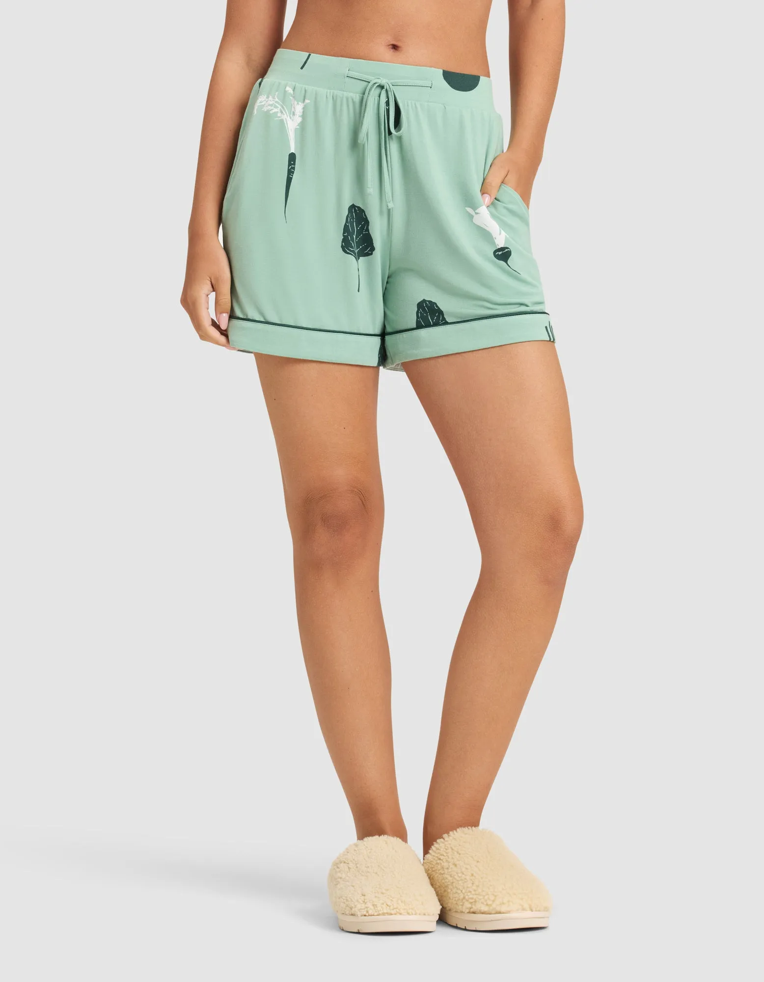 Women's Bamboo Stretch-Knit Pajama Short (Veggie)