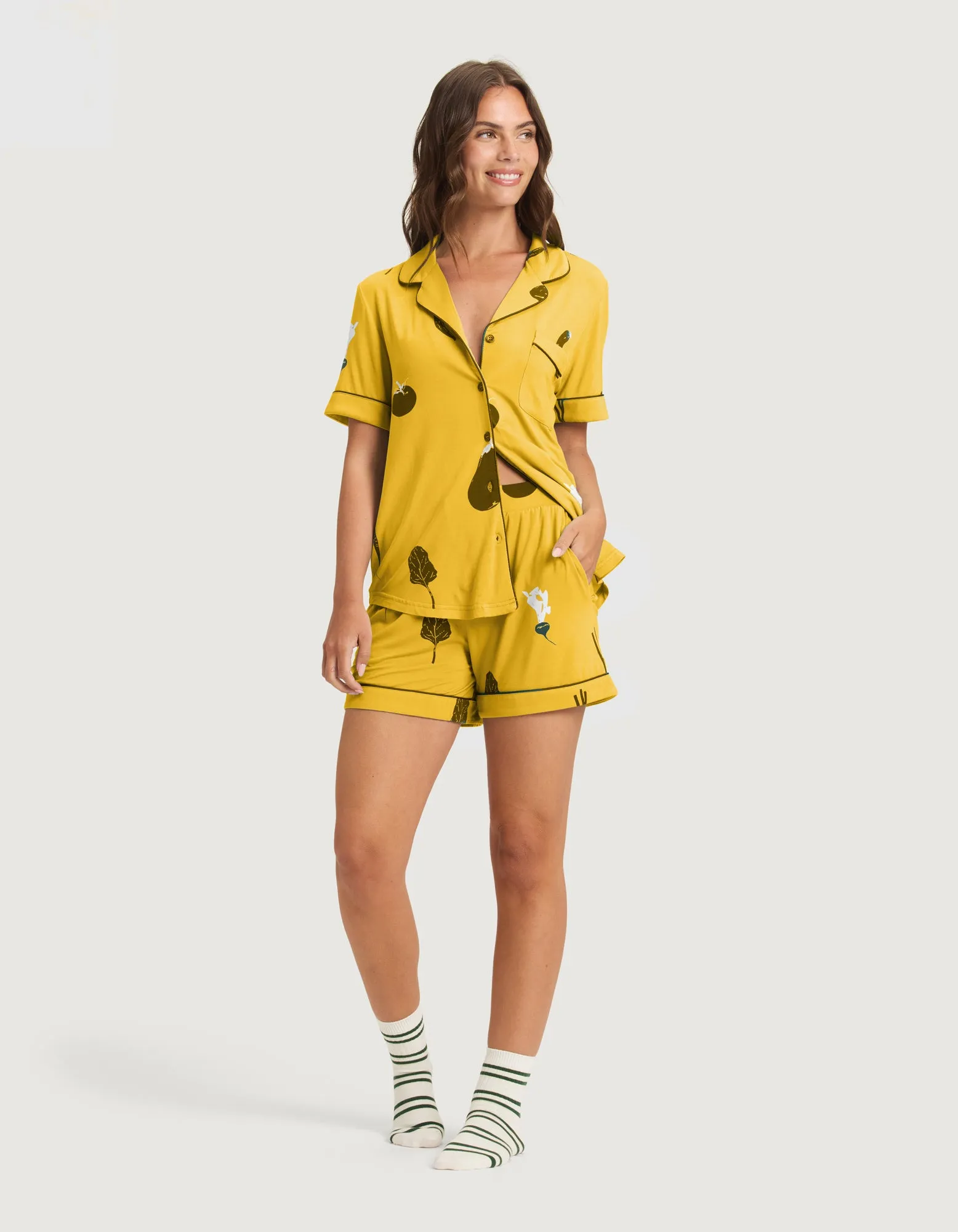 Women's Bamboo Stretch-Knit Pajama Short (Veggie)