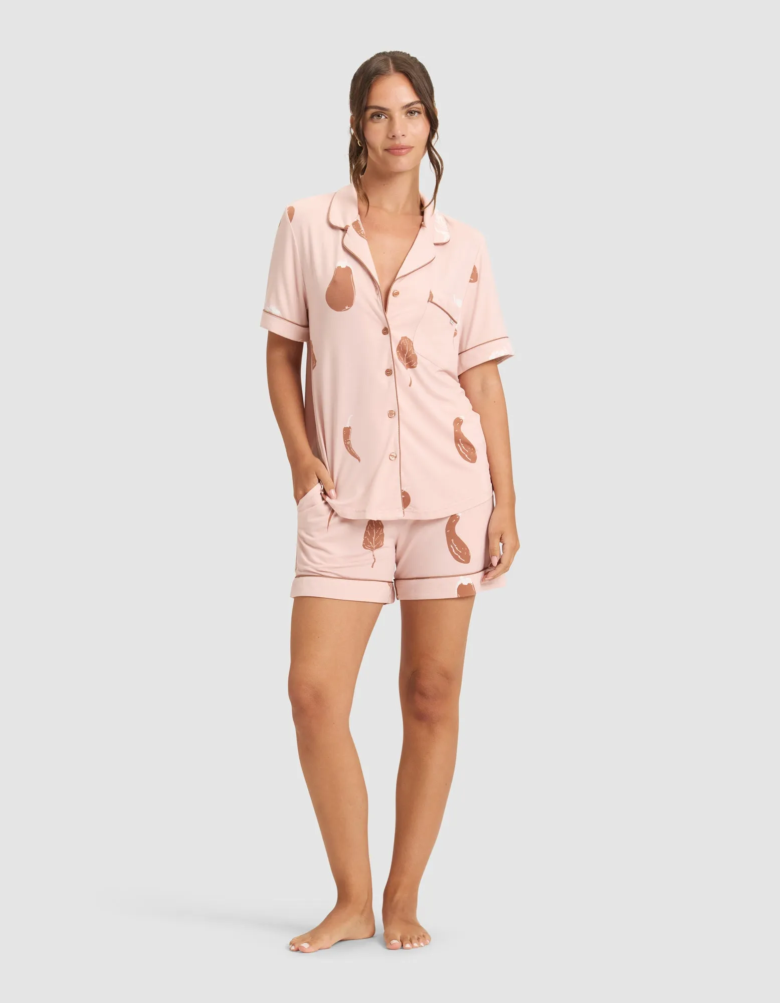 Women's Bamboo Stretch-Knit Pajama Short (Veggie)