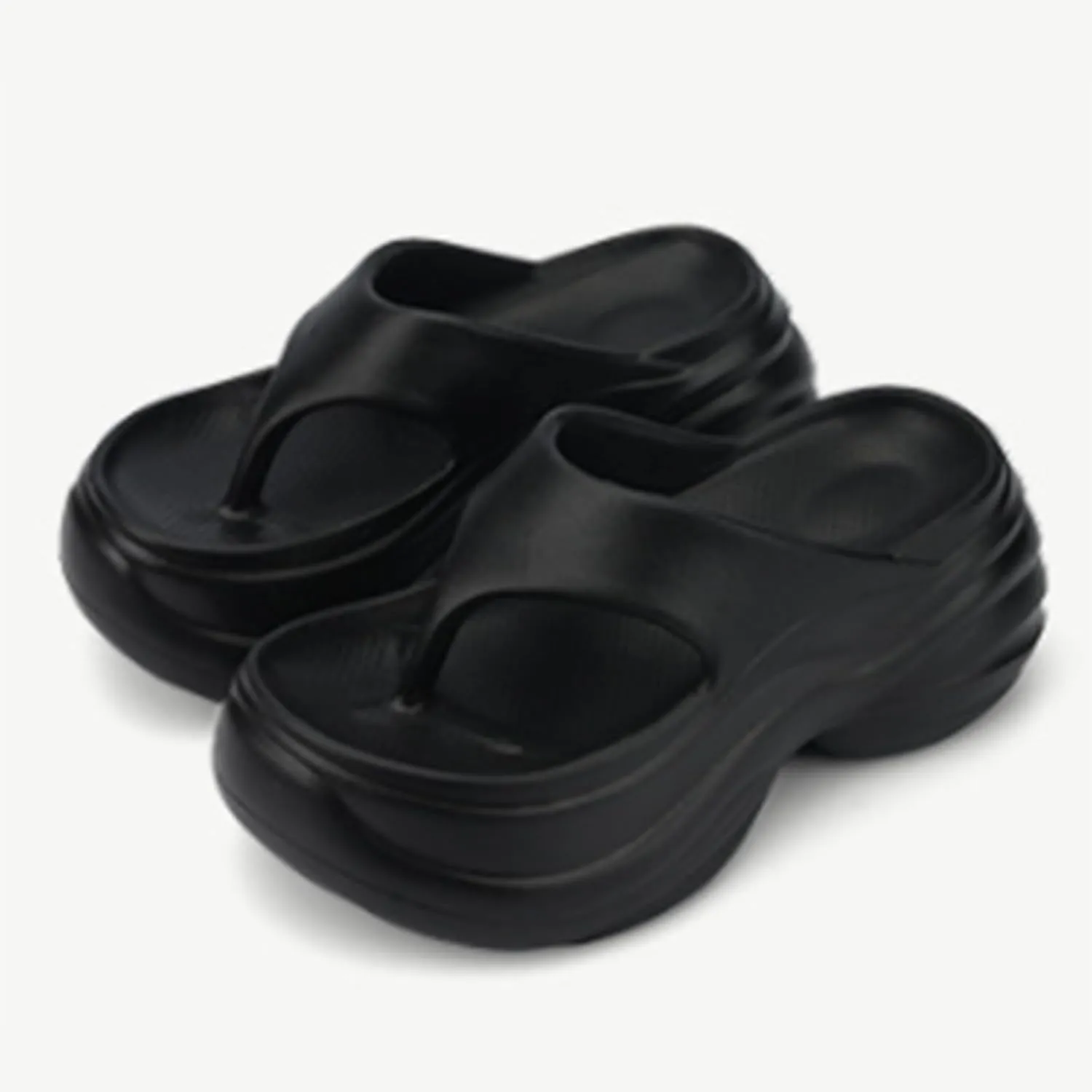 Womens Beach Flip Flop Slippers Summer Casual Thick Platform Slides with Arch Support Soft Pillow Cushioning Slides