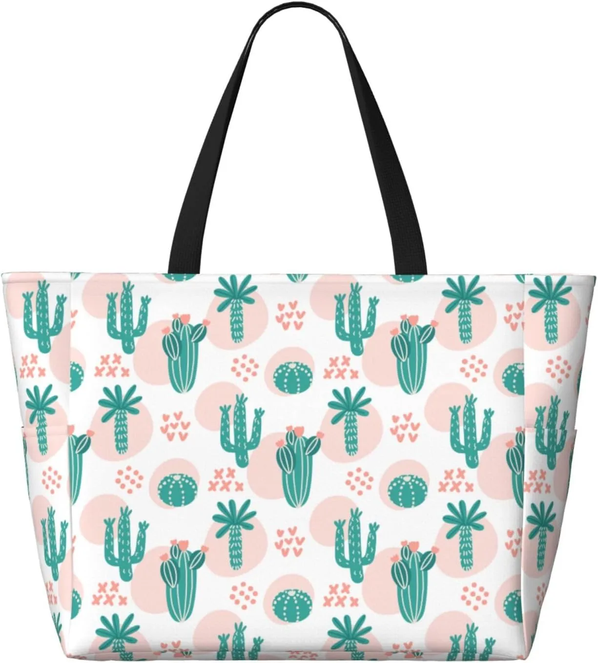 Women's Beach Travel Bags Large Waterproof Tote Bag with Pockets Sandproof Handbag for Beach Gym Vacation