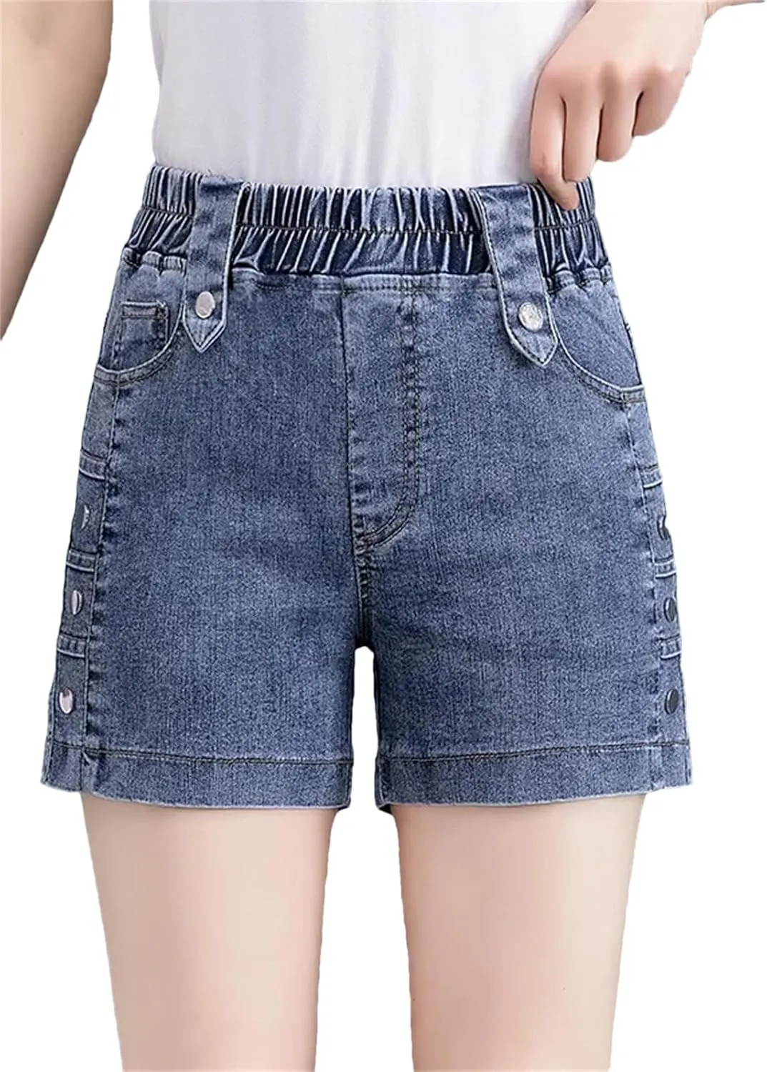 Womens Denim Mini Skirt Shorts Spring Summer High Waist A-Line Retro Chic