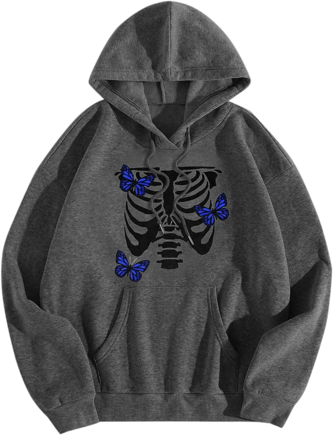 Womens Fall Oversized Print Hoodies Fleece Long Sleeve Sweatshirts Drawstring Pullover with Pocket Casual Outfits
