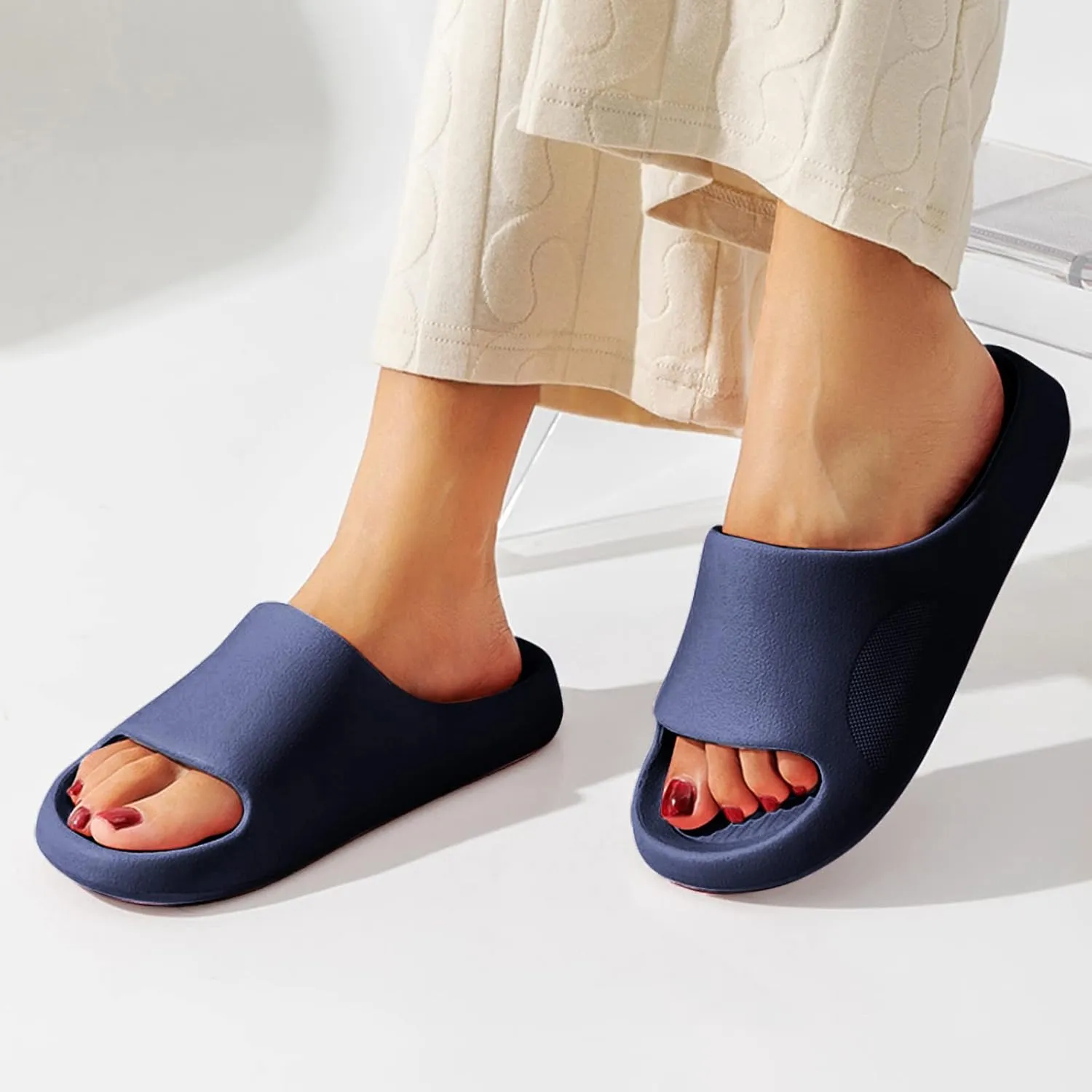 Women's Fashion Slippers Bath Slipper Indoor House Pool College Dorm Arch Support Sandals Women's Flat Slippers