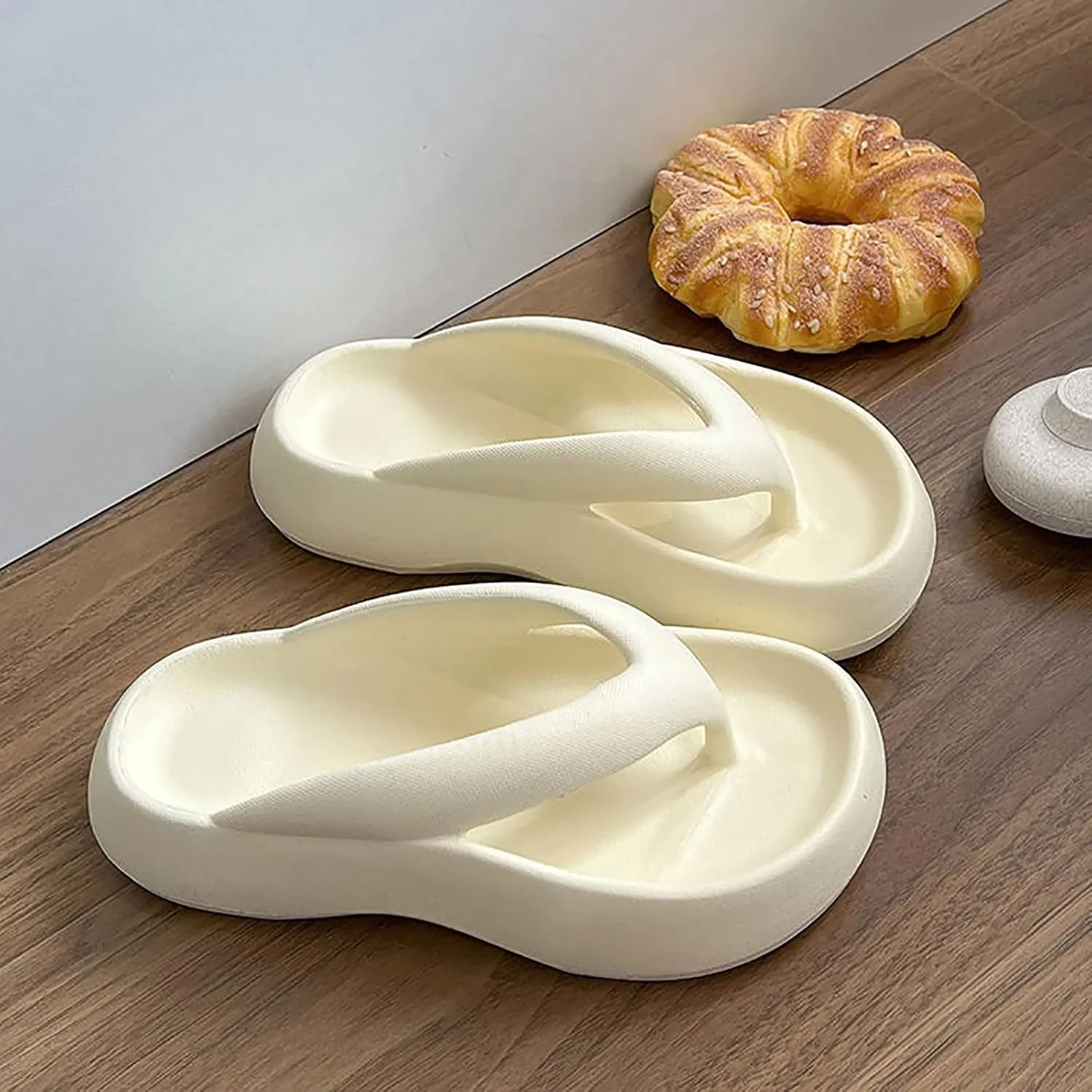 Women's Flat Slippers Indoor Home Beach Non Slip Sandal Slim Sandals Lightweight Pillow Slippers for Women