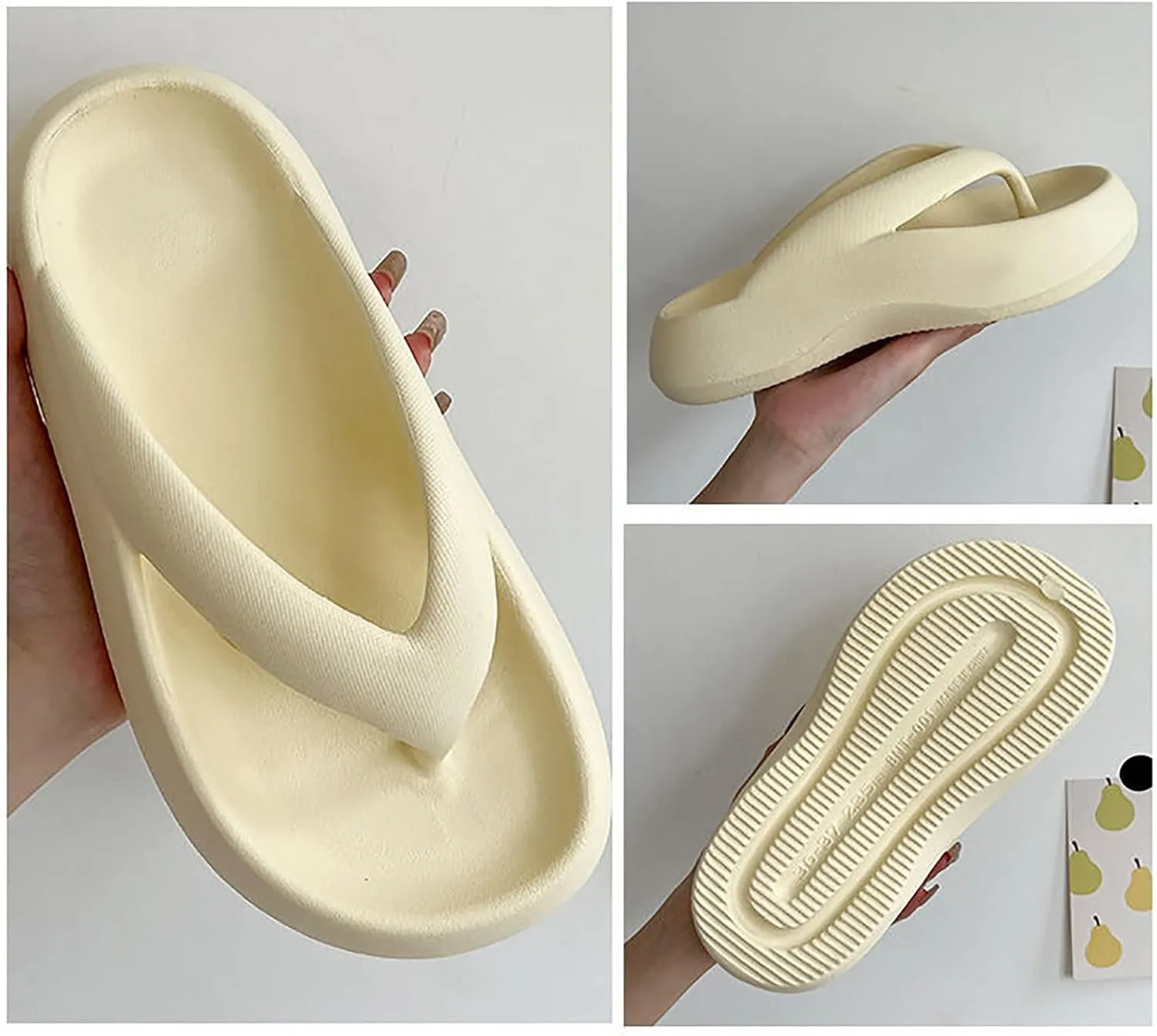 Women's Flat Slippers Indoor Home Beach Non Slip Sandal Slim Sandals Lightweight Pillow Slippers for Women