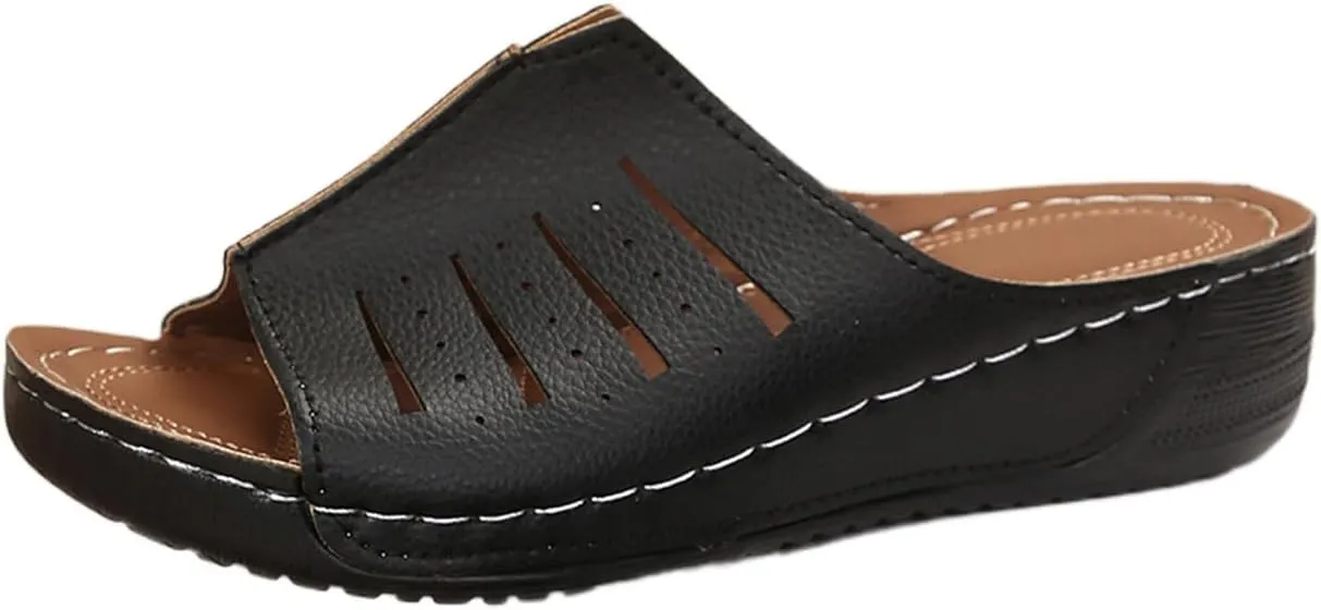 Womens Recovery Sandals with Comfortable Plantar Fasciitis Support Orthotic Thick Cushion Open Toe Sport Slides Athletic Ladies Sandals for Indoor Outdoor