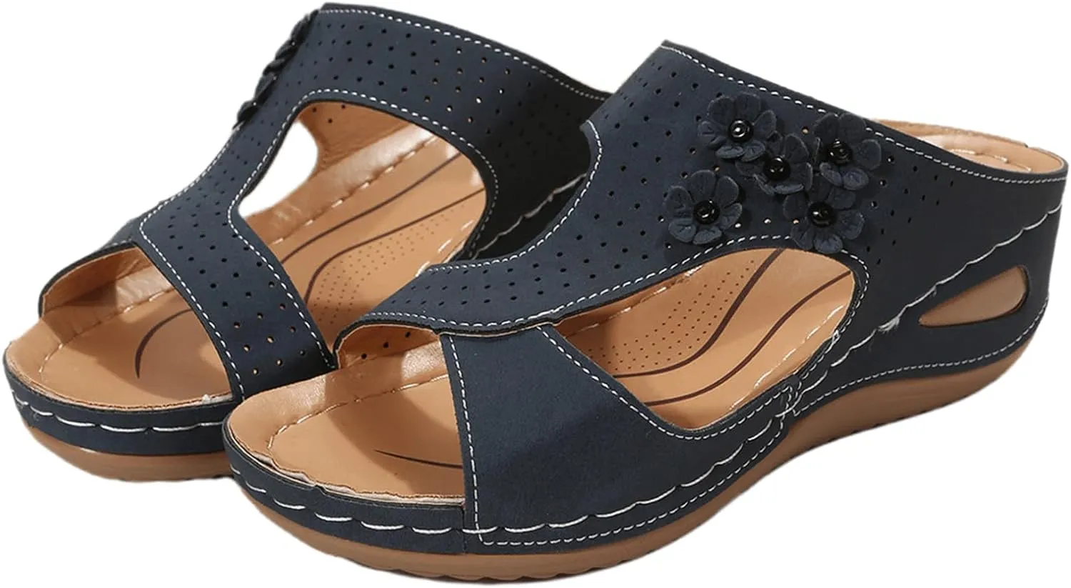 Women's Sandals Comfortable Cute Orthotic Slides Orthopedic Slippers Dressy Summer Beach Walking Flip Flops with Arch Support