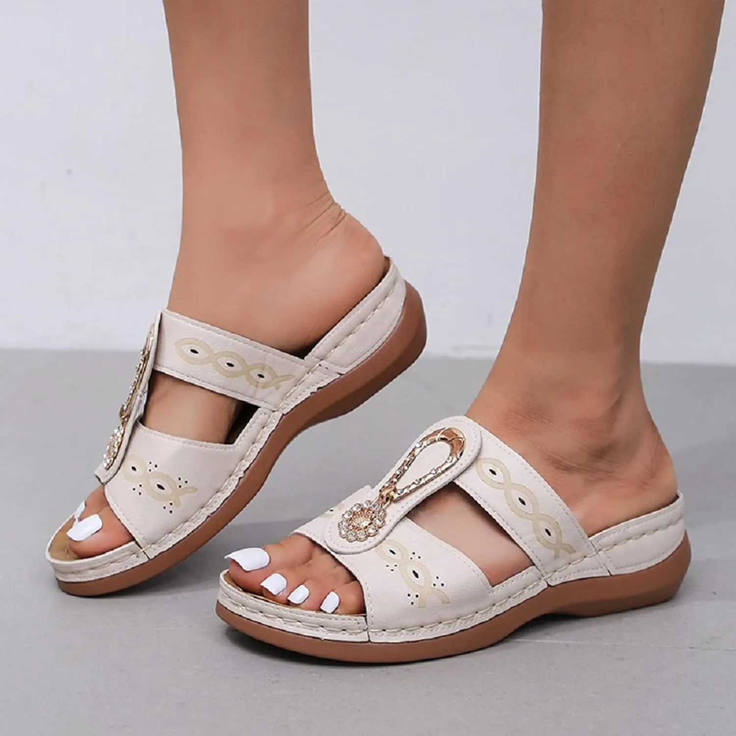 Womens Sandals Wedge Comfortable Orthopedic Sandals for Women with Arch Support Casual Walking Footwear with Comfortable Flip Flops Walking Sandal 2025