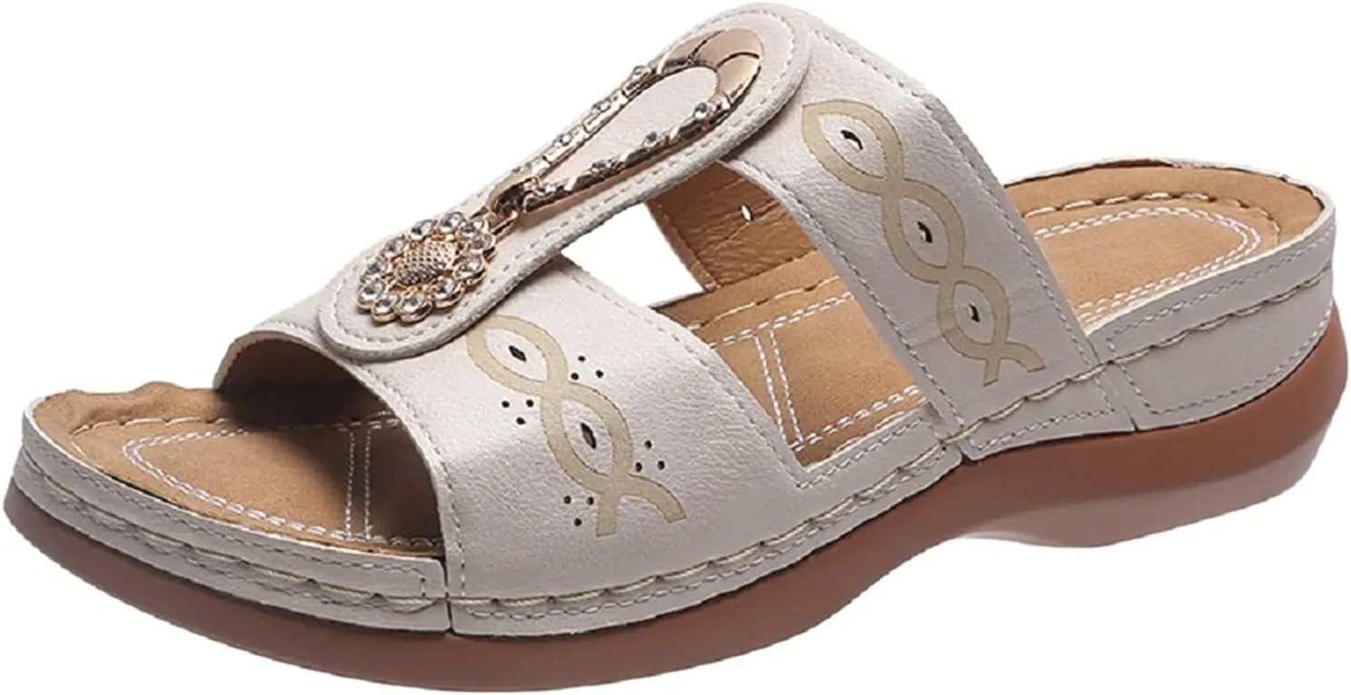 Womens Sandals Wedge Comfortable Orthopedic Sandals for Women with Arch Support Casual Walking Footwear with Comfortable Flip Flops Walking Sandal 2025