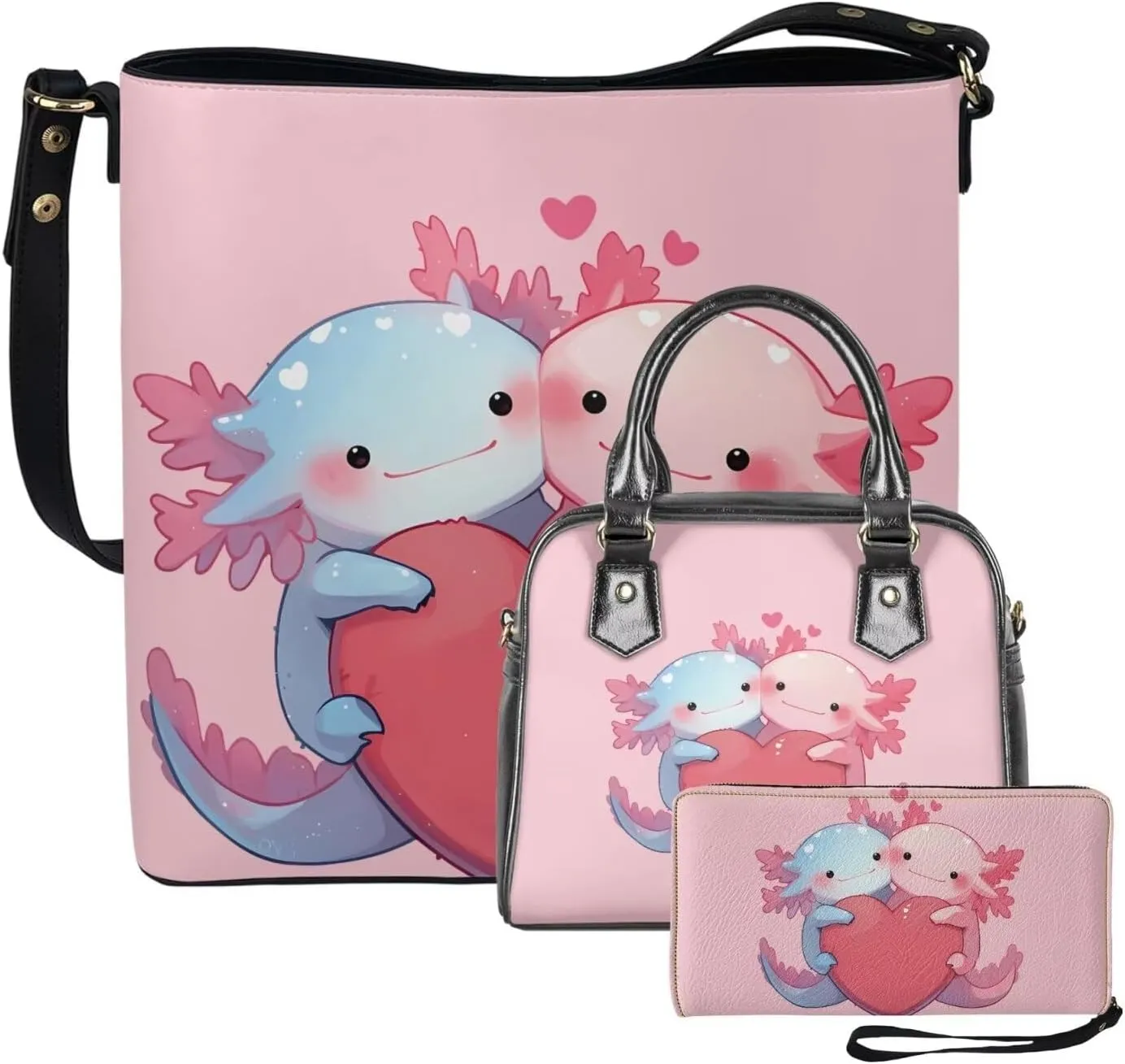 Women's Tote Bag Cross Body Purse and Matching Wallet 3 Piece Handbags Set PU Leather Hobo Bags for Women