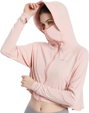 Womens UPF 50  Cooling UV Protection Clothing Hooded Sun Protective Jacket Long Sleeve for Summer