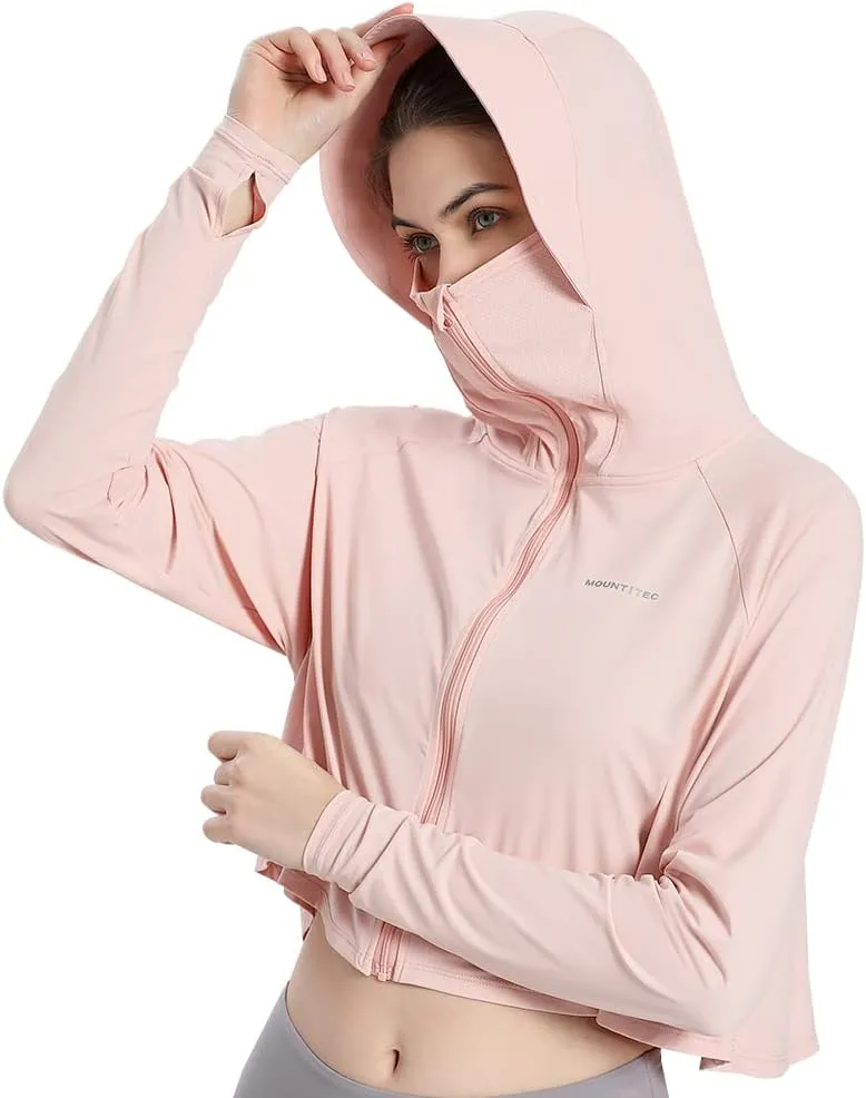 Womens UPF 50  Cooling UV Protection Clothing Hooded Sun Protective Jacket Long Sleeve for Summer