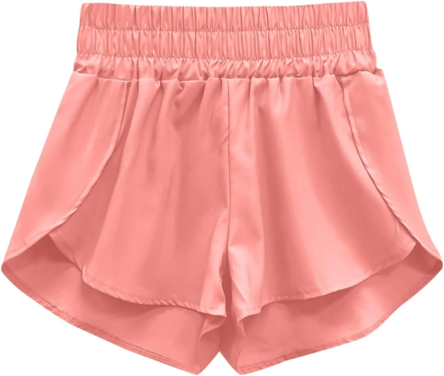Workout Shorts Women With Pockets Smocked High Waisted Running Ruffle Shorts Athletic Sporty Gym Yoga Casual Shorts