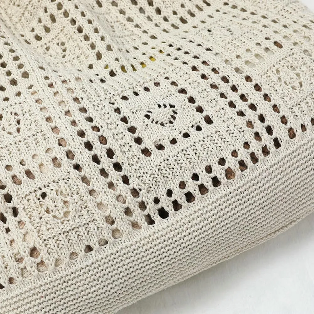 Woven Bag Crochet Handbag Straw Beach Bag Summer Mesh Tote Bag for Women Beach Hollow Knitted Purse