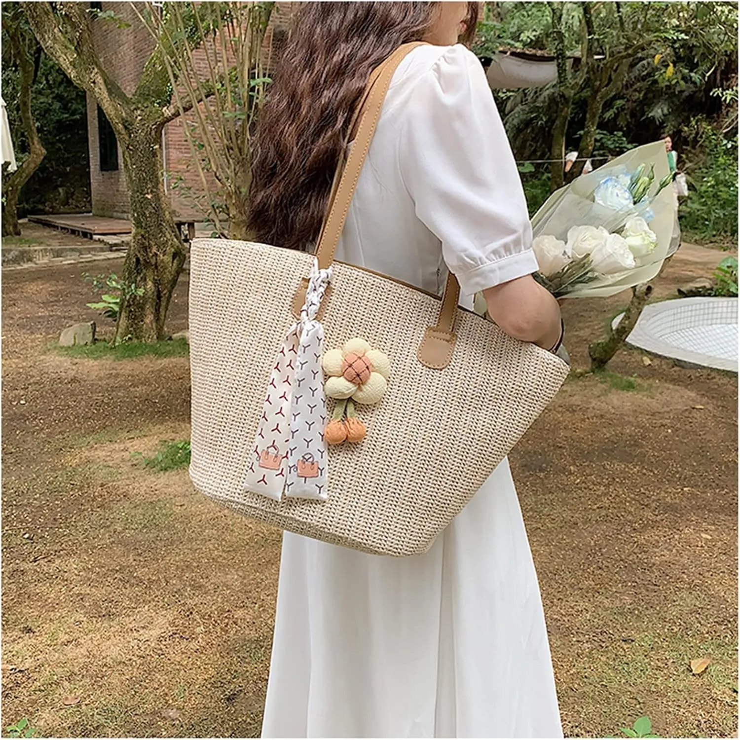 Woven Bag for Women Women's Shoulder Beach Bag Summer Straw Bag for Beach Summer