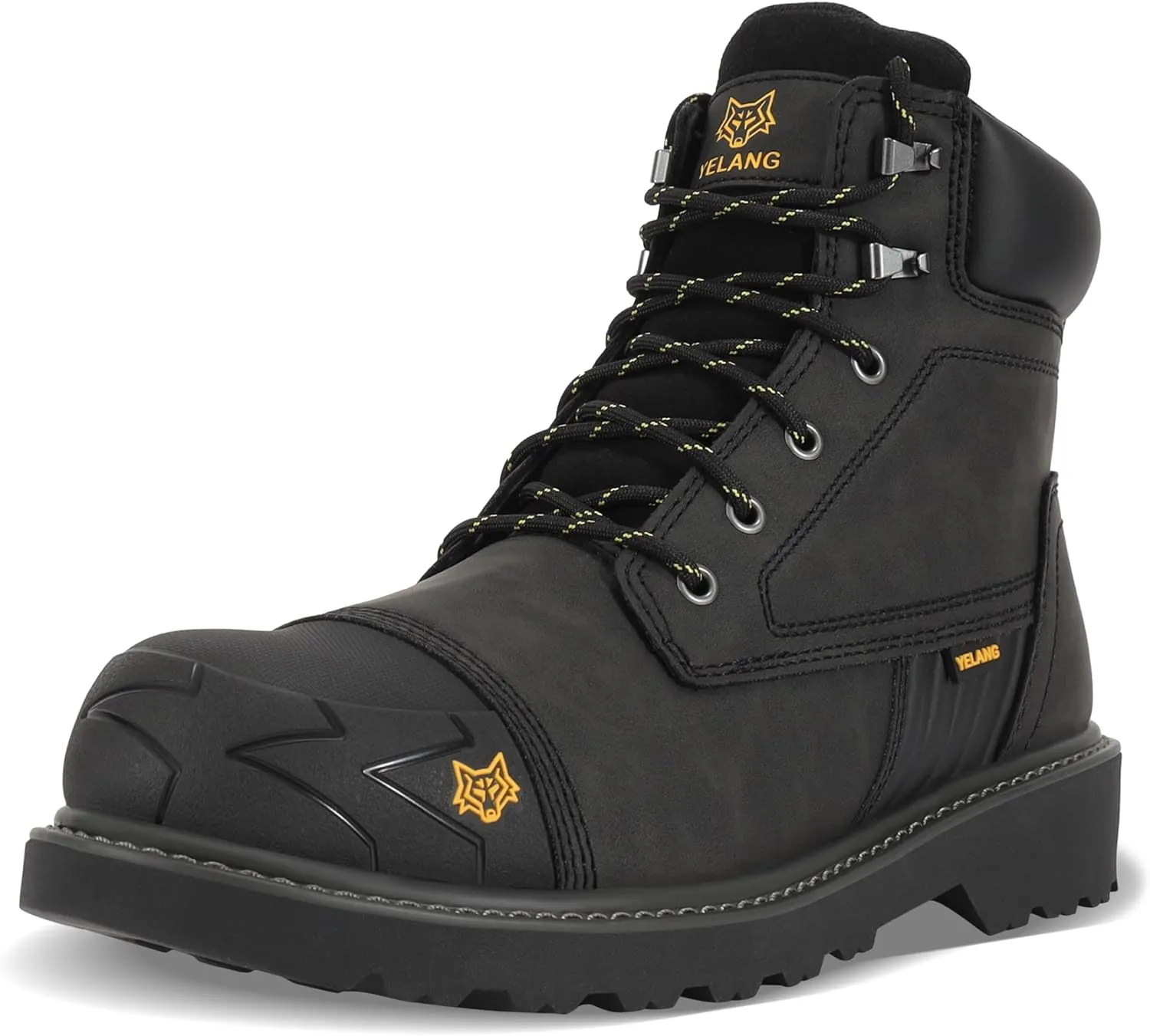 Yelang Men's Steel Toe Safety Work Boot Slip Resistant Puncture Utility Shoes 6 Inch For Industrial Construction Outdoor botas de trabajo para hombre