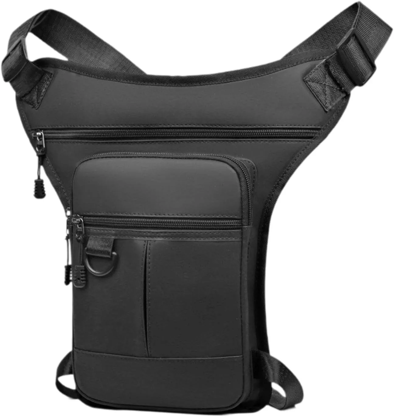 YIJU Men's Thigh Pack for Motorcycling with Adjustable Leg Strap, Black