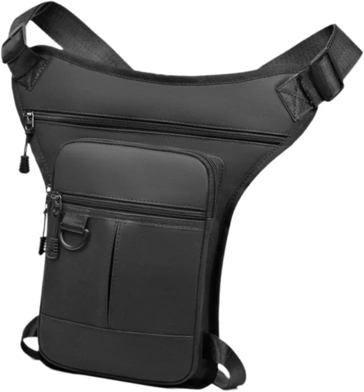 YIJU Men's Thigh Pack for Motorcycling with Adjustable Leg Strap, Black