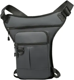 YIJU Men's Thigh Pack for Motorcycling with Adjustable Leg Strap, Gray