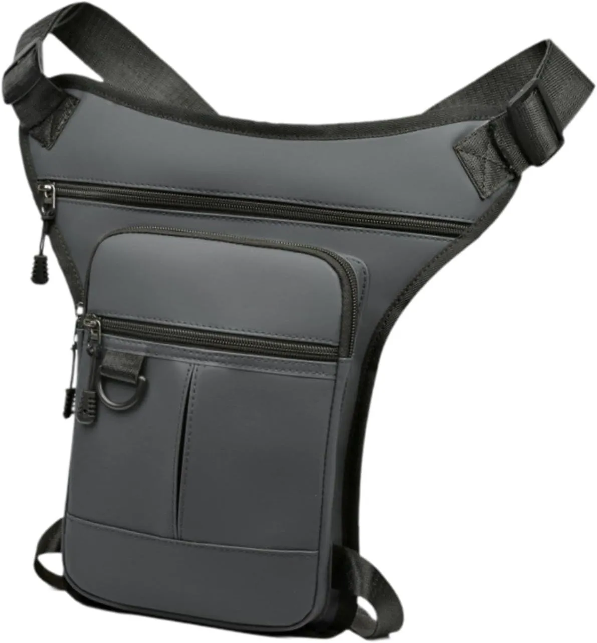 YIJU Men's Thigh Pack for Motorcycling with Adjustable Leg Strap, Gray