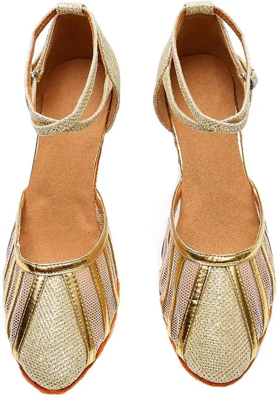 YKXLM Closed Toe Ballroom Dance Shoes Dress Shoes for Women Wedding Professional Latin Salsa Modern Character Dance Shoes.Model WH-NMWS