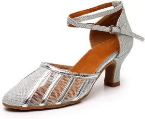 YKXLM Closed Toe Ballroom Dance Shoes Dress Shoes for Women Wedding Professional Latin Salsa Modern Character Dance Shoes.Model WH-NMWS