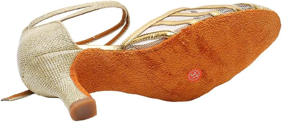 YKXLM Closed Toe Ballroom Dance Shoes Dress Shoes for Women Wedding Professional Latin Salsa Modern Character Dance Shoes.Model WH-NMWS