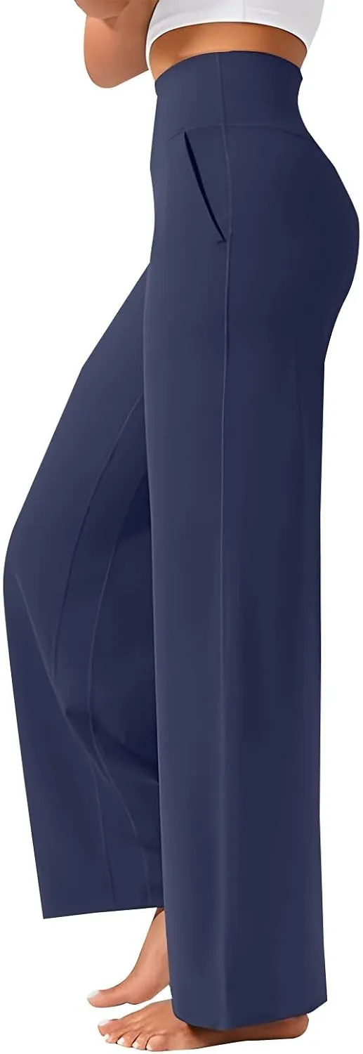 Yoga Pants Women 2025 Summer Casual Loose Pants High Waisted Stretch Dress Work Trousers