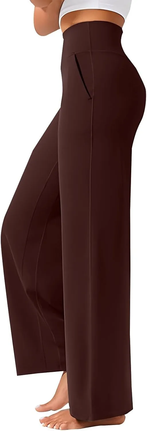 Yoga Pants Women 2025 Summer Casual Loose Pants High Waisted Stretch Dress Work Trousers