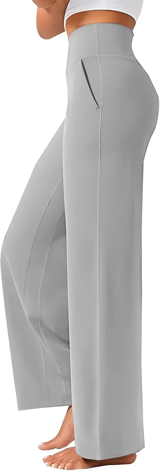 Yoga Pants Women 2025 Summer Casual Loose Pants High Waisted Stretch Dress Work Trousers