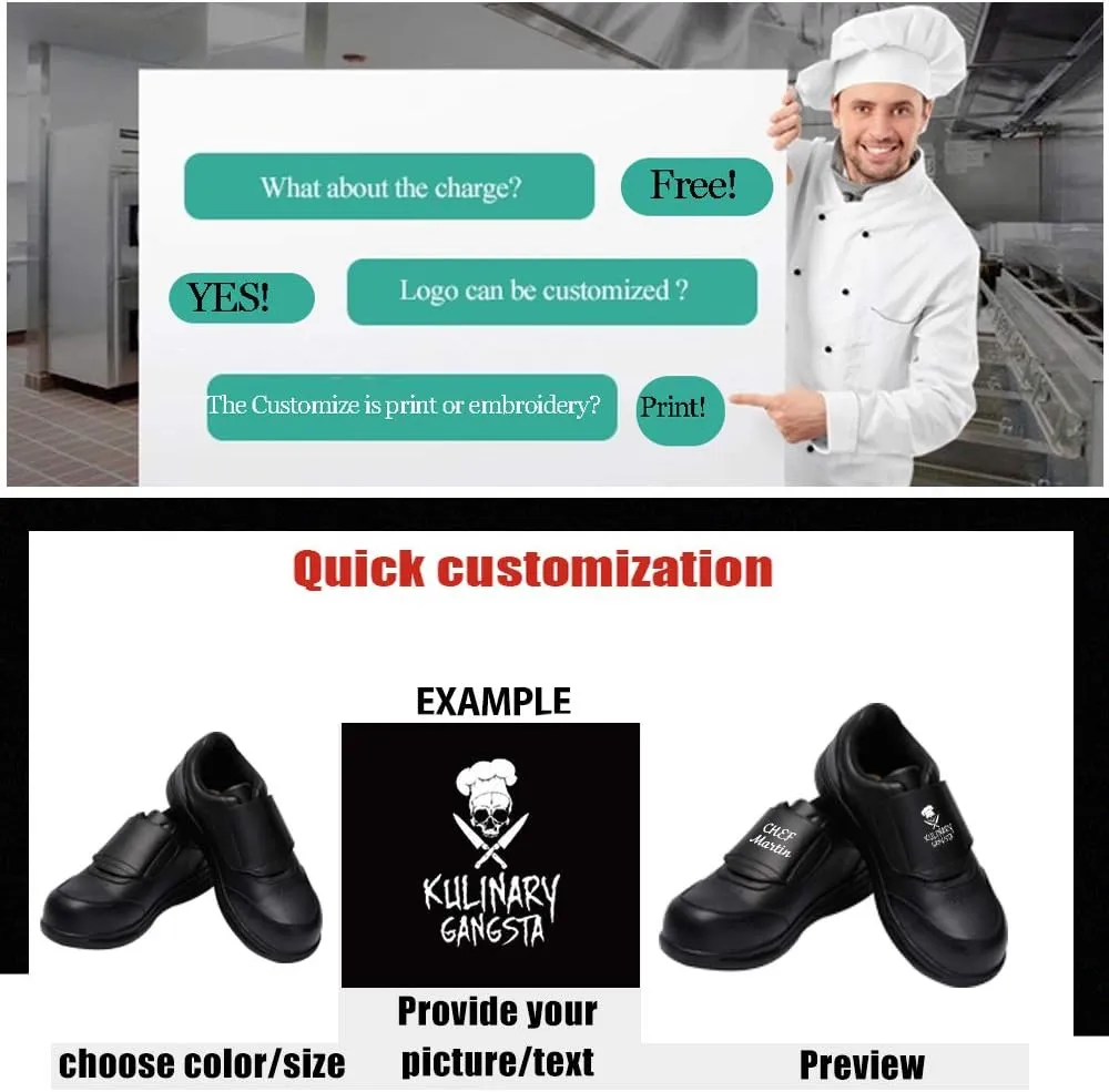 YOWESHOP Personalized Customized Work Shoes for Men Steel Toe Slip Resistant Safety Shoes with Magic Tape