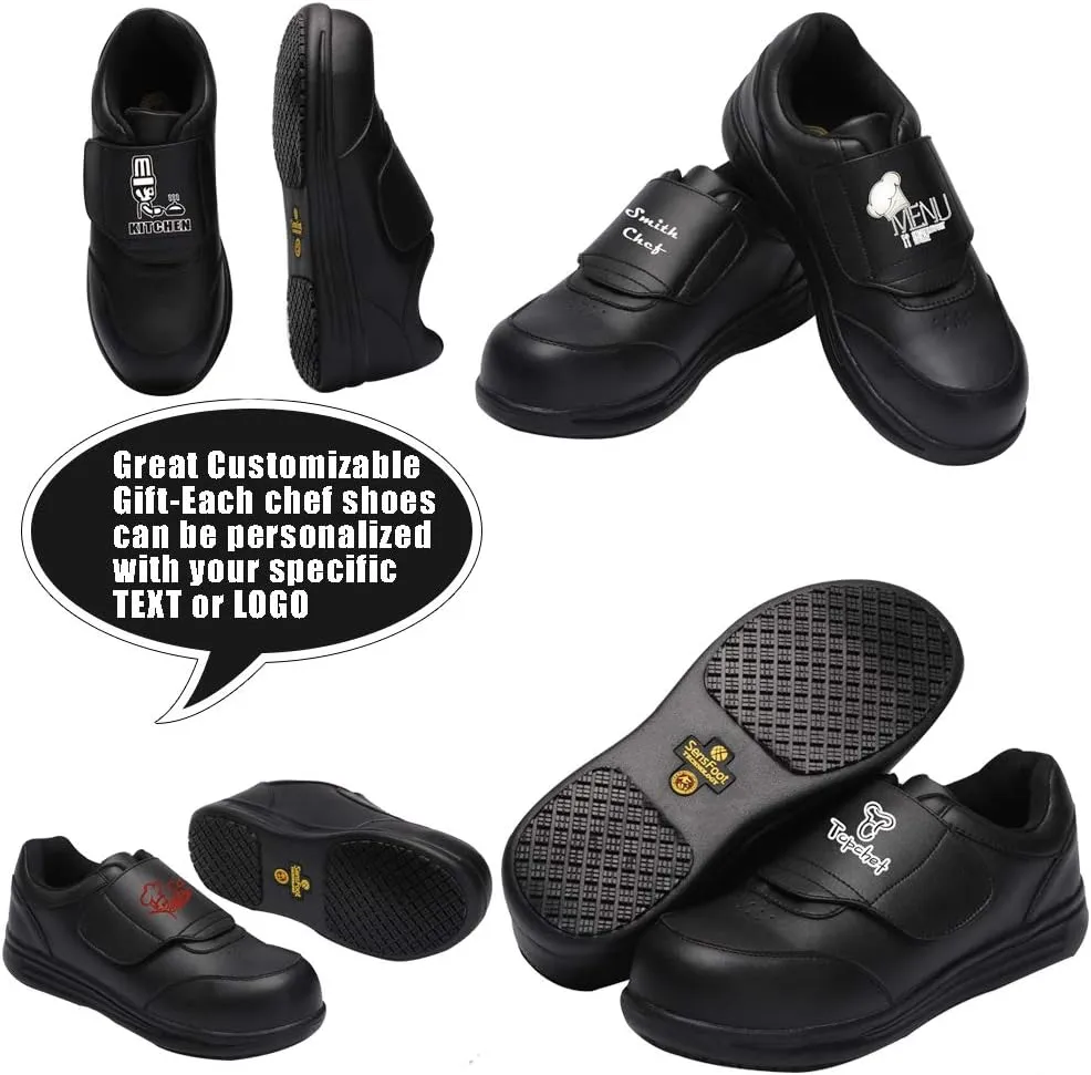 YOWESHOP Personalized Customized Work Shoes for Men Steel Toe Slip Resistant Safety Shoes with Magic Tape